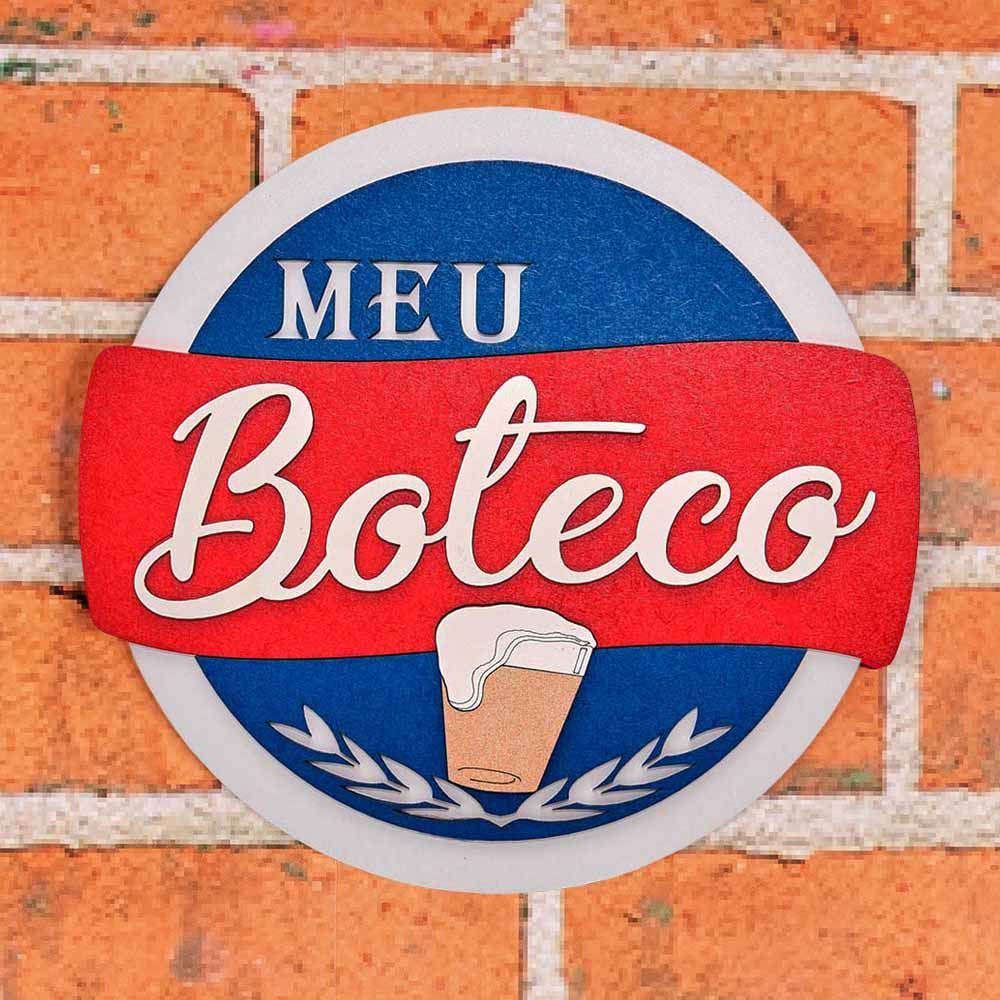 Placa Decorativa Meu Boteco Forgerini - Vermelho
