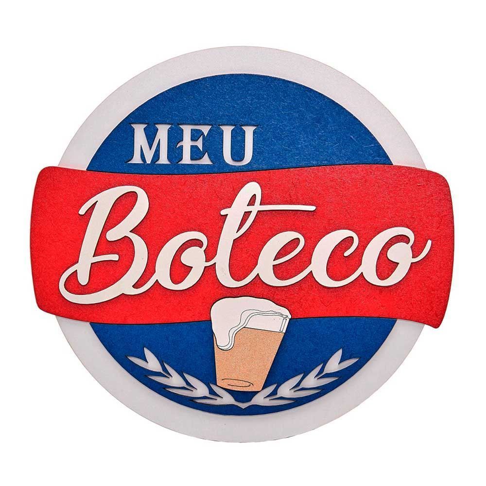 Placa Decorativa Meu Boteco Forgerini - Vermelho