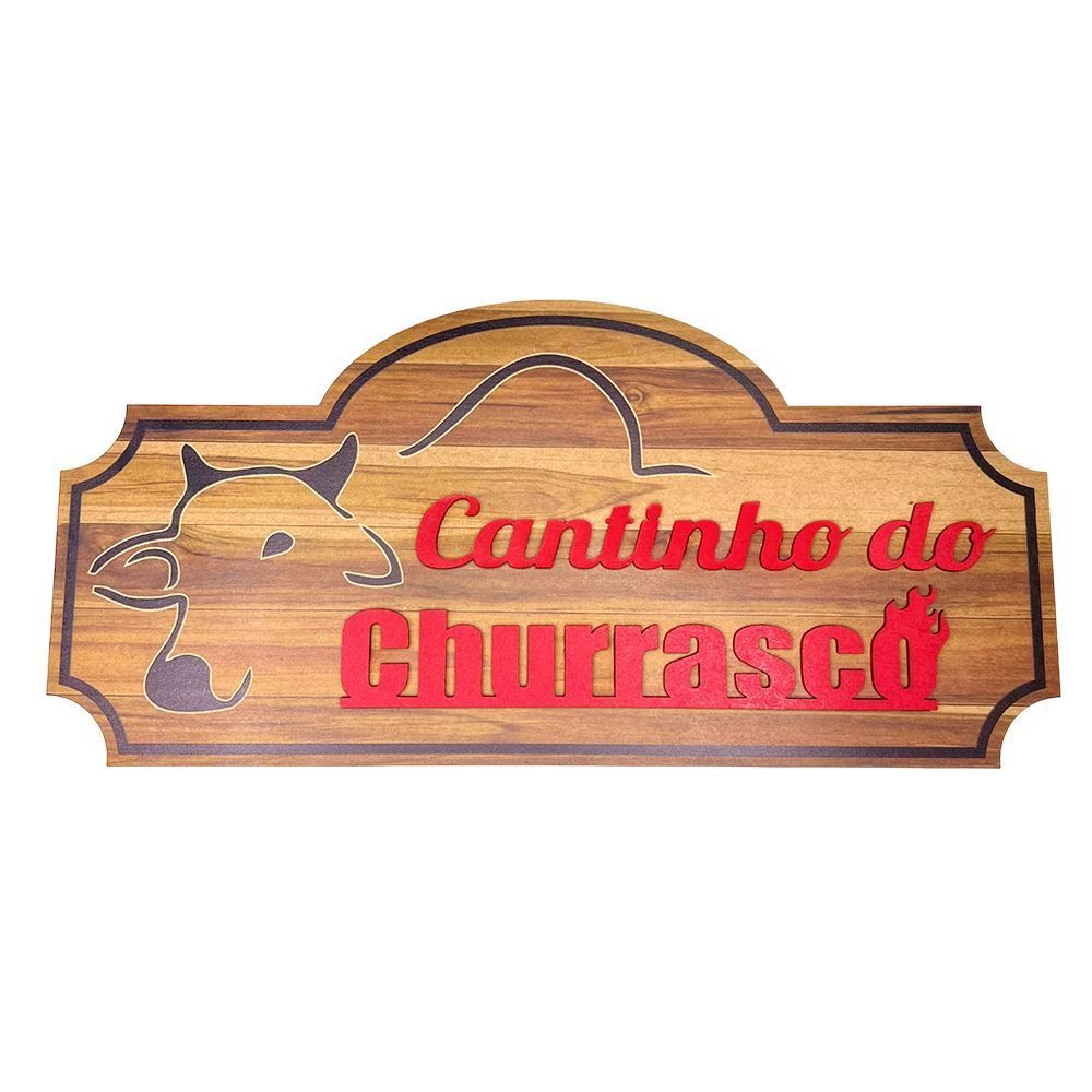 Placa Madeirada Cantinho Do Churrasco Forgerini - 710