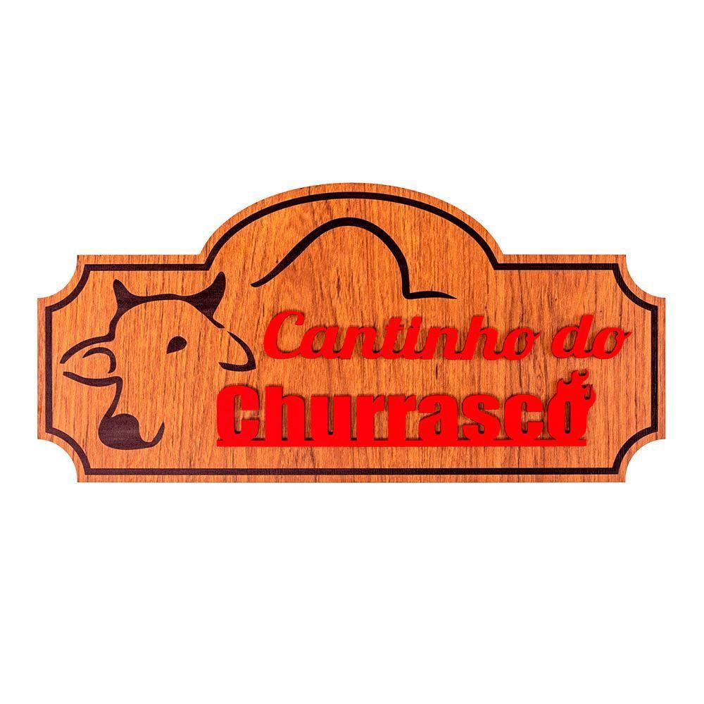Placa Madeirada Cantinho Do Churrasco Forgerini - 710