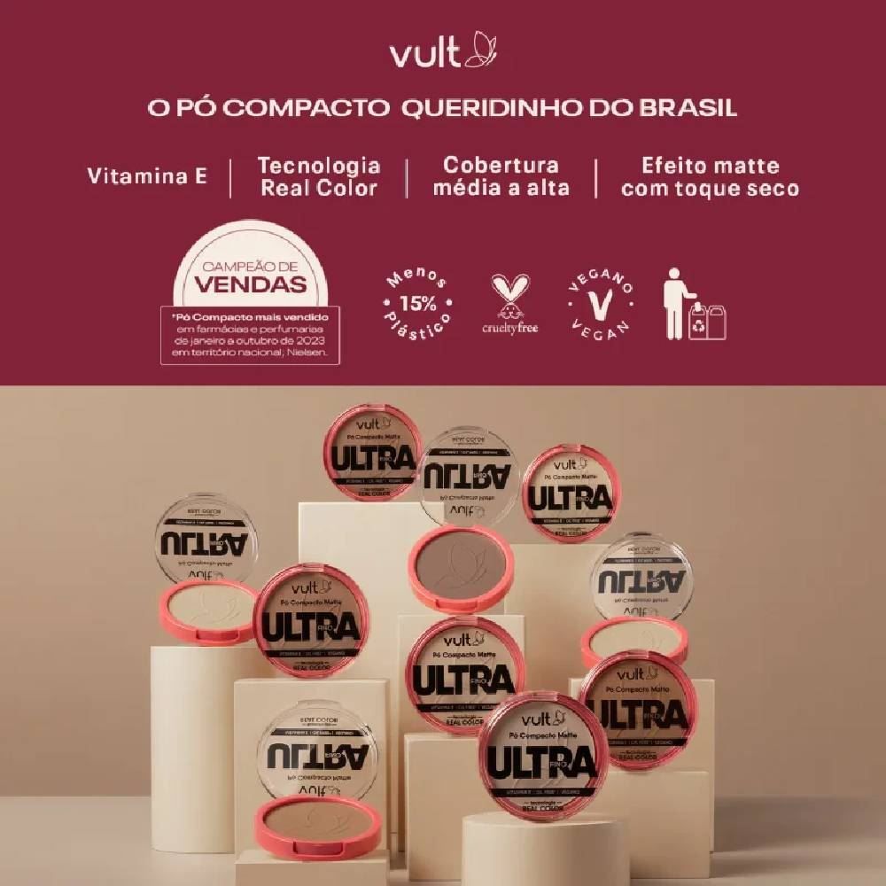 Pó Compacto Matte Ultrafino V450 Vult - 9g