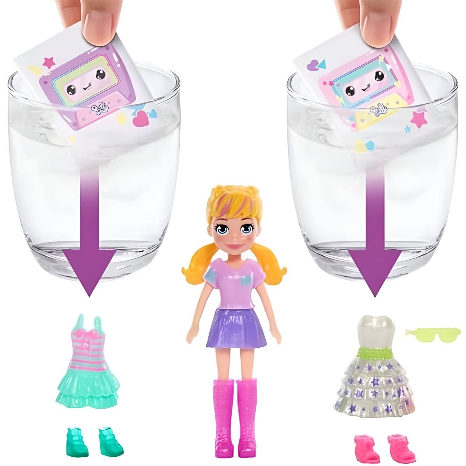 Polly Pocket Conjunto Festa Discoteca Fashion Reveal Mattel - HRD65