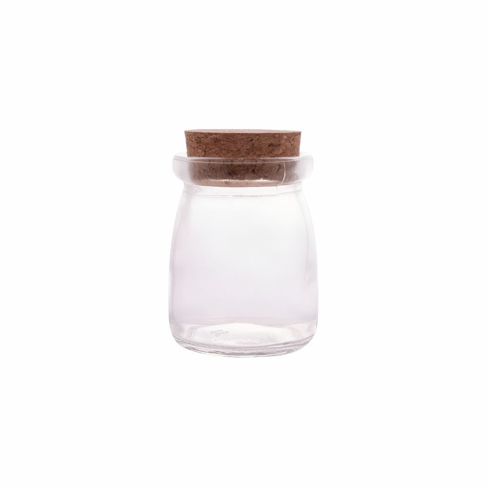 Porta Condimentos Redondo Com Tampa Rolha Lyor 100 Ml - Transparente