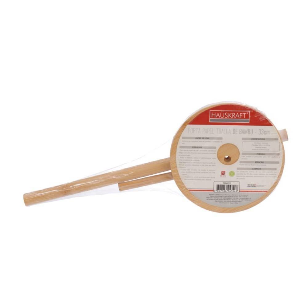 Porta Papel Toalha De Bambu Hauskraft - 33cm