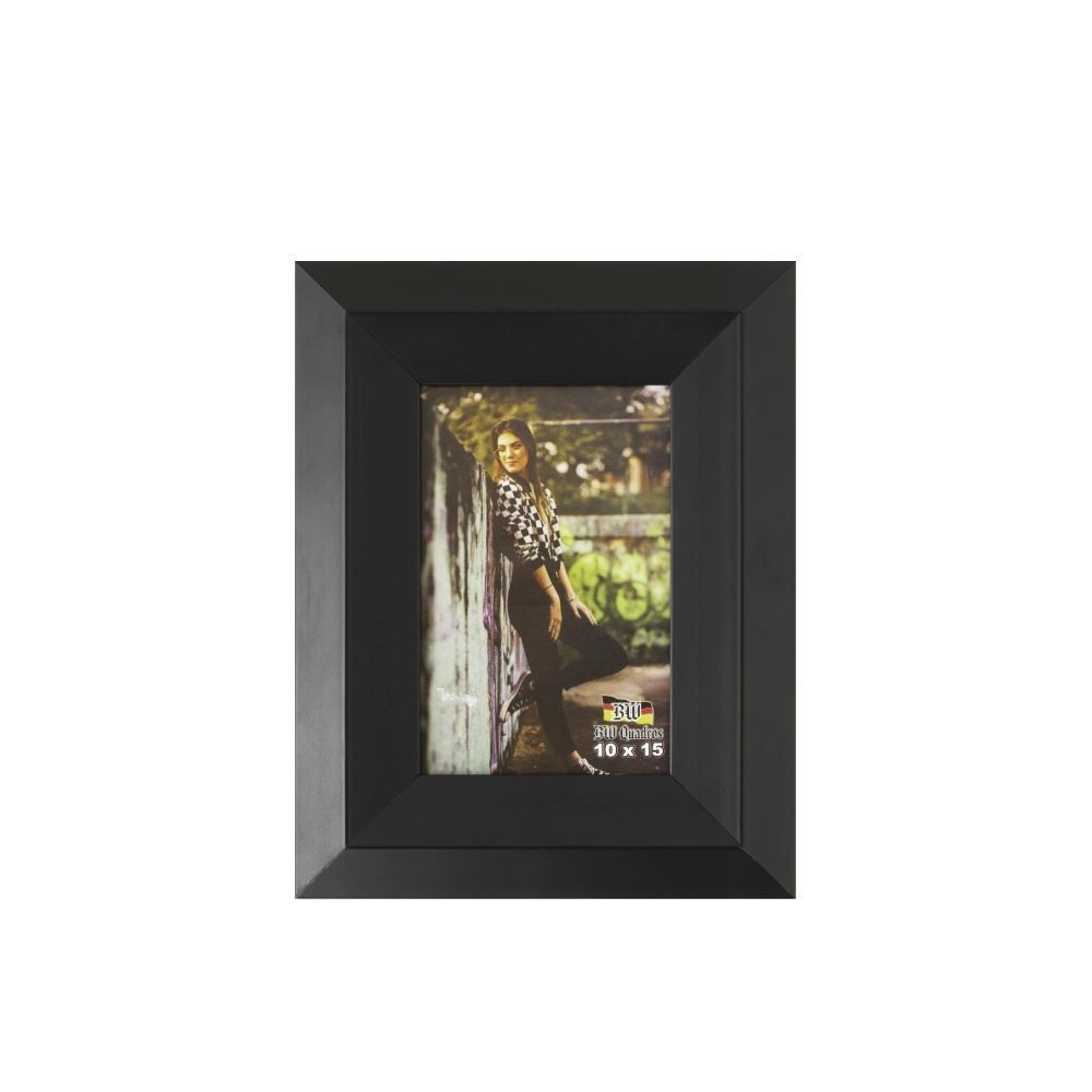Porta Retrato De Plástico Bw Quadros 10X15 Cm - Preto
