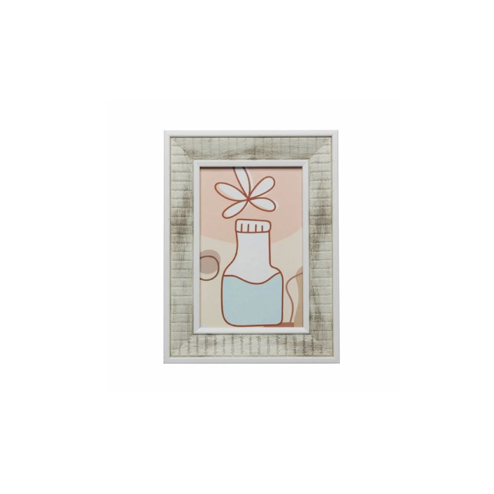 Porta Retrato Poliestireno Branco 10X15cm Lyor - Branco