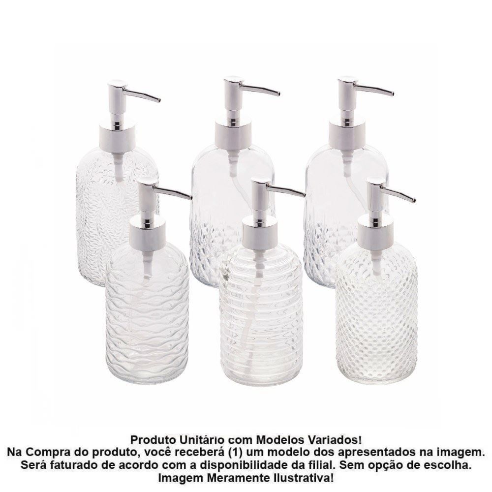 Porta Sabonete Líquido De Vidro Lyor 380 Ml - Sortido
