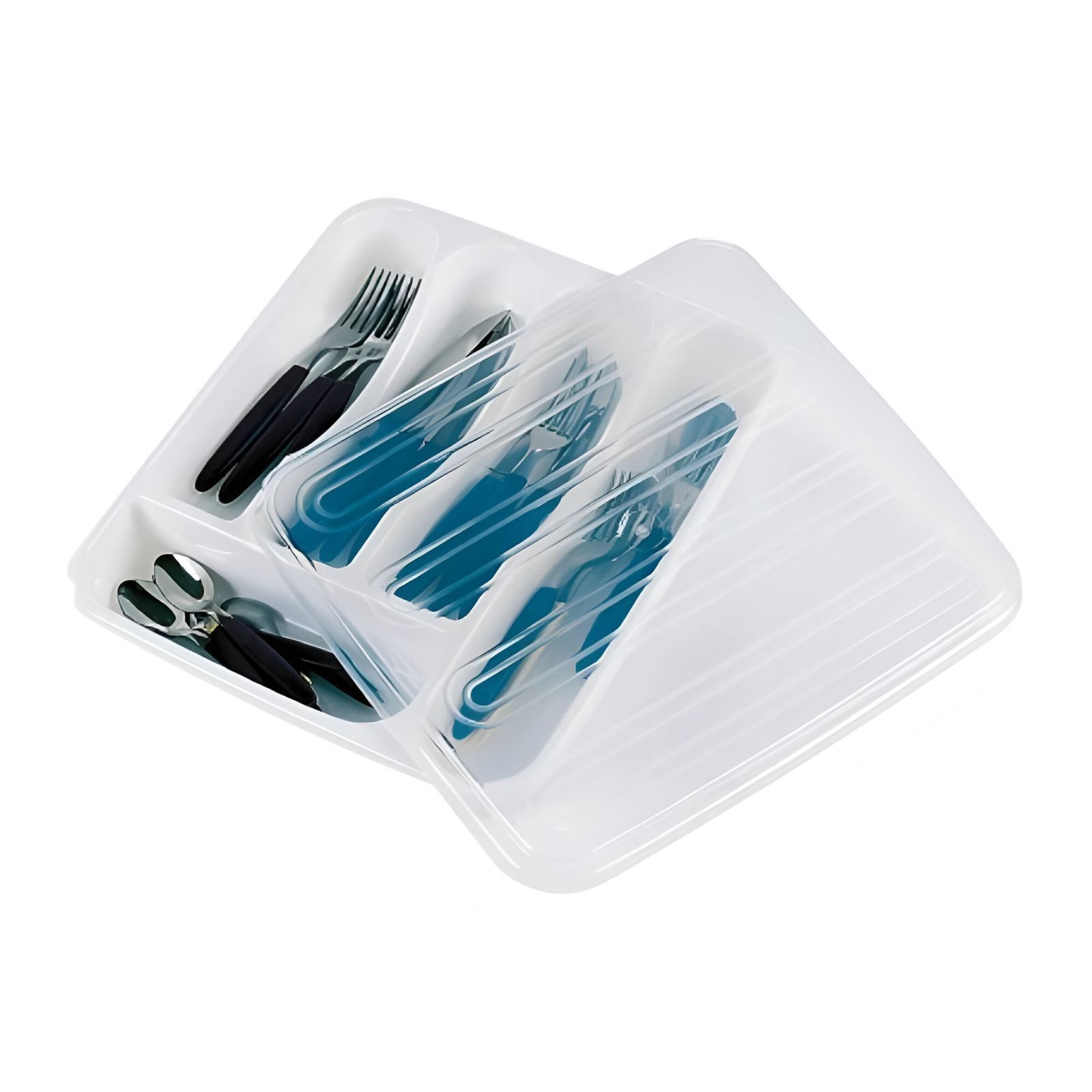 Porta Talheres Com Tampa Plasvale - Branco