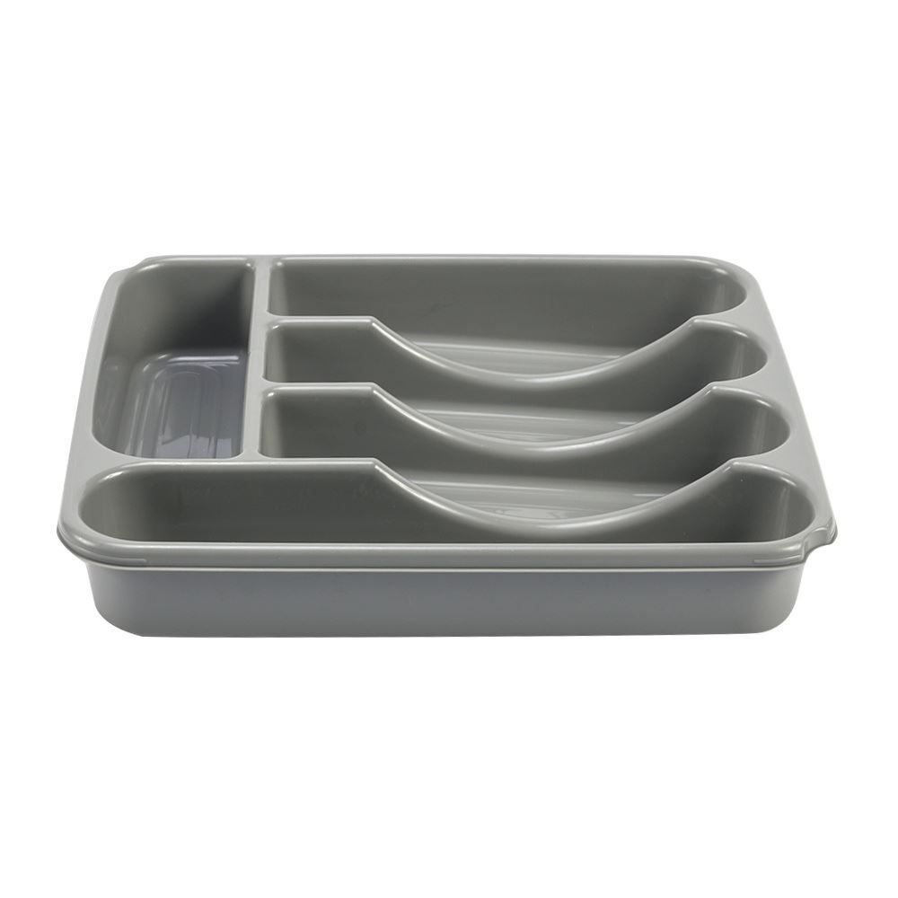 Porta Talheres Sem Tampa Plasvale - Cinza