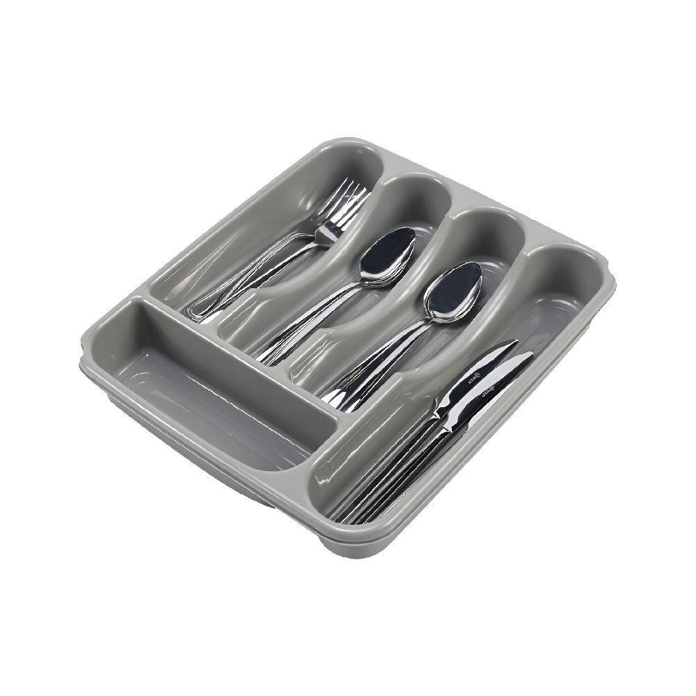 Porta Talheres Sem Tampa Plasvale - Cinza