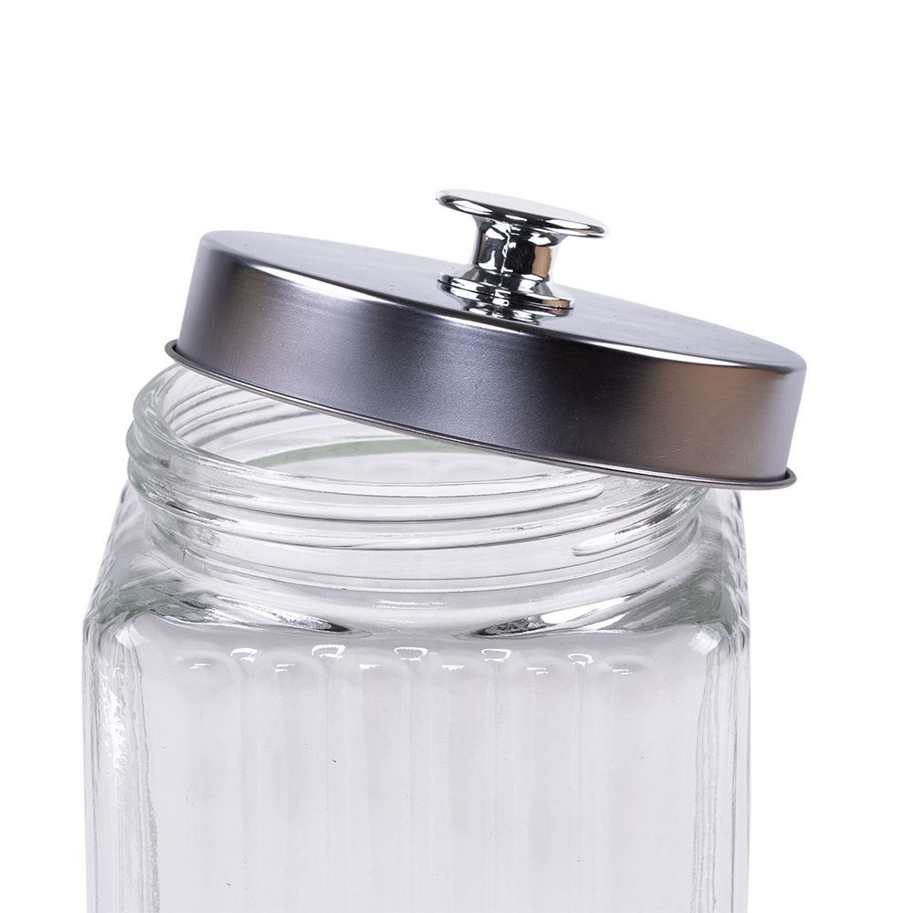 Pote Com Tampa De Metal 1,6 Litros Lyor - Vidro