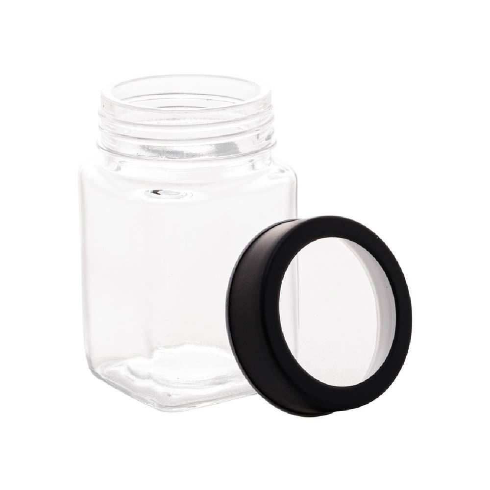 Pote De Vidro Com Tampa Acrílica Lyor 300Ml - Preto