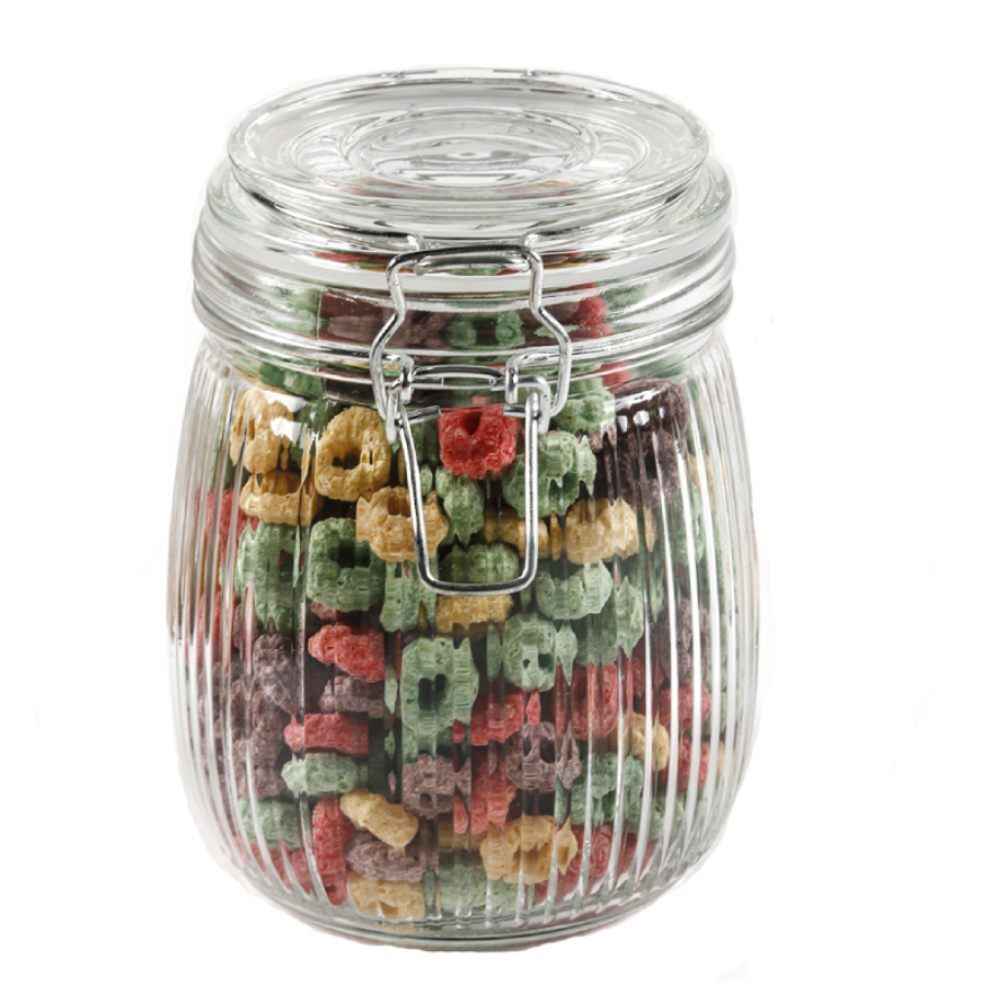 Pote Hermético De Vidro Canelado Havan Casa 750Ml - Transparente