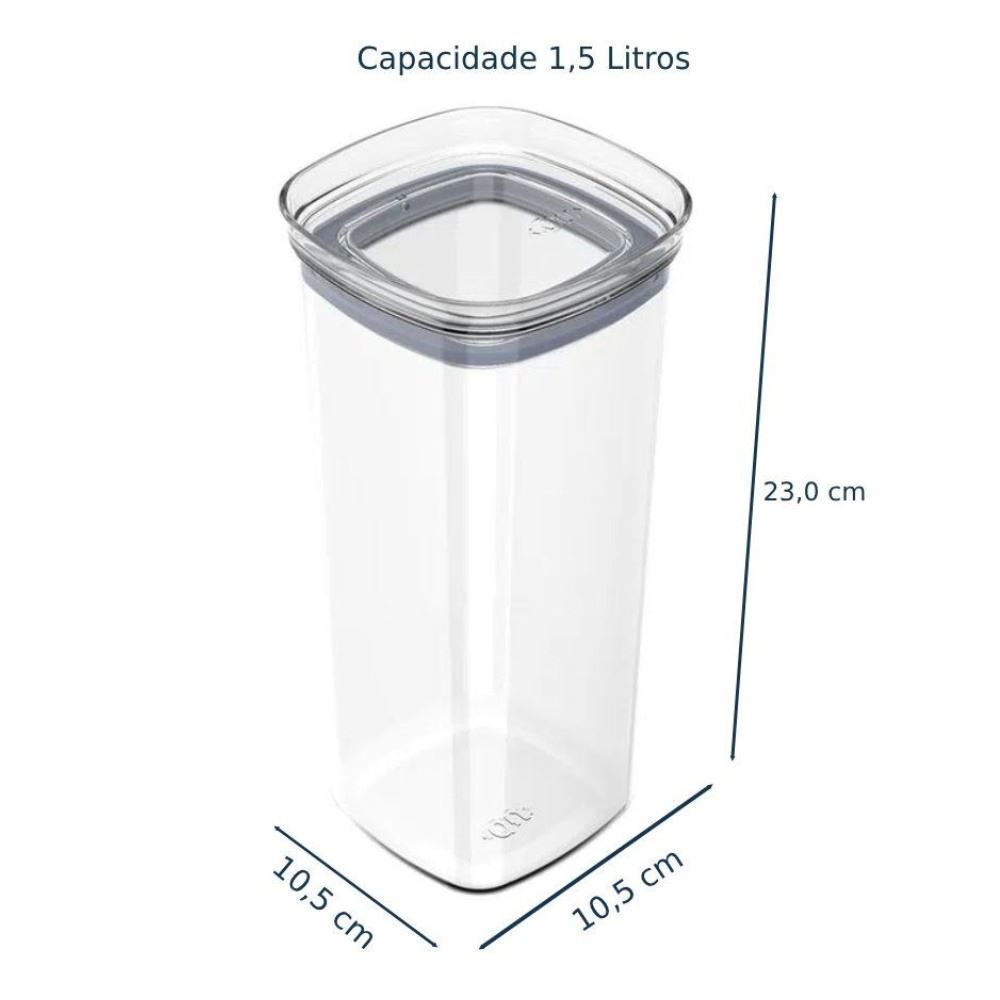 Pote Hermético Block Ou 1,5 Litros - Natural