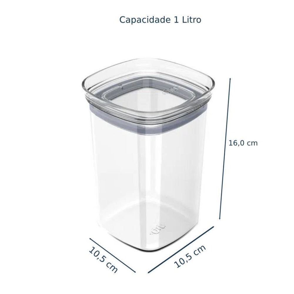 Pote Hermético Block Ou 1 Litro - Natural