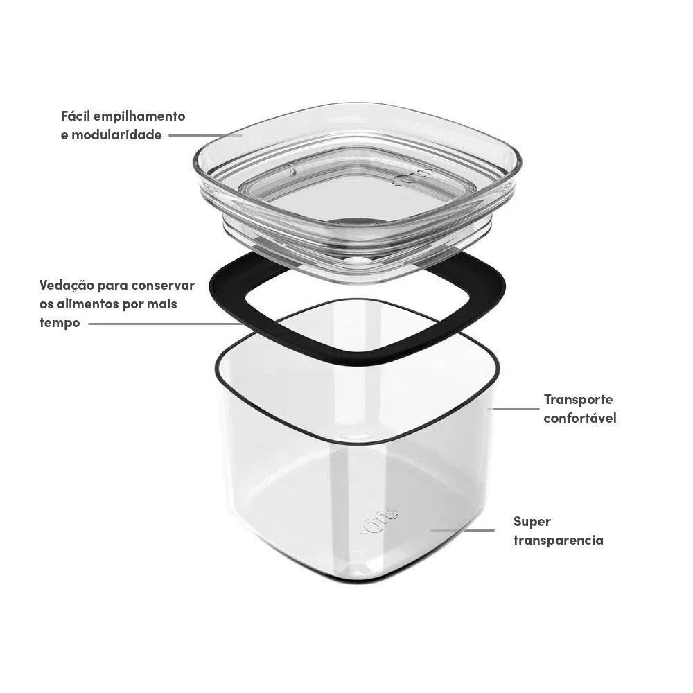 Pote Hermético Block Ou 450Ml - Natural