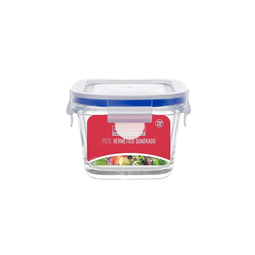 Pote Hermético Quadrado 150Ml Hauskraft - Vidro