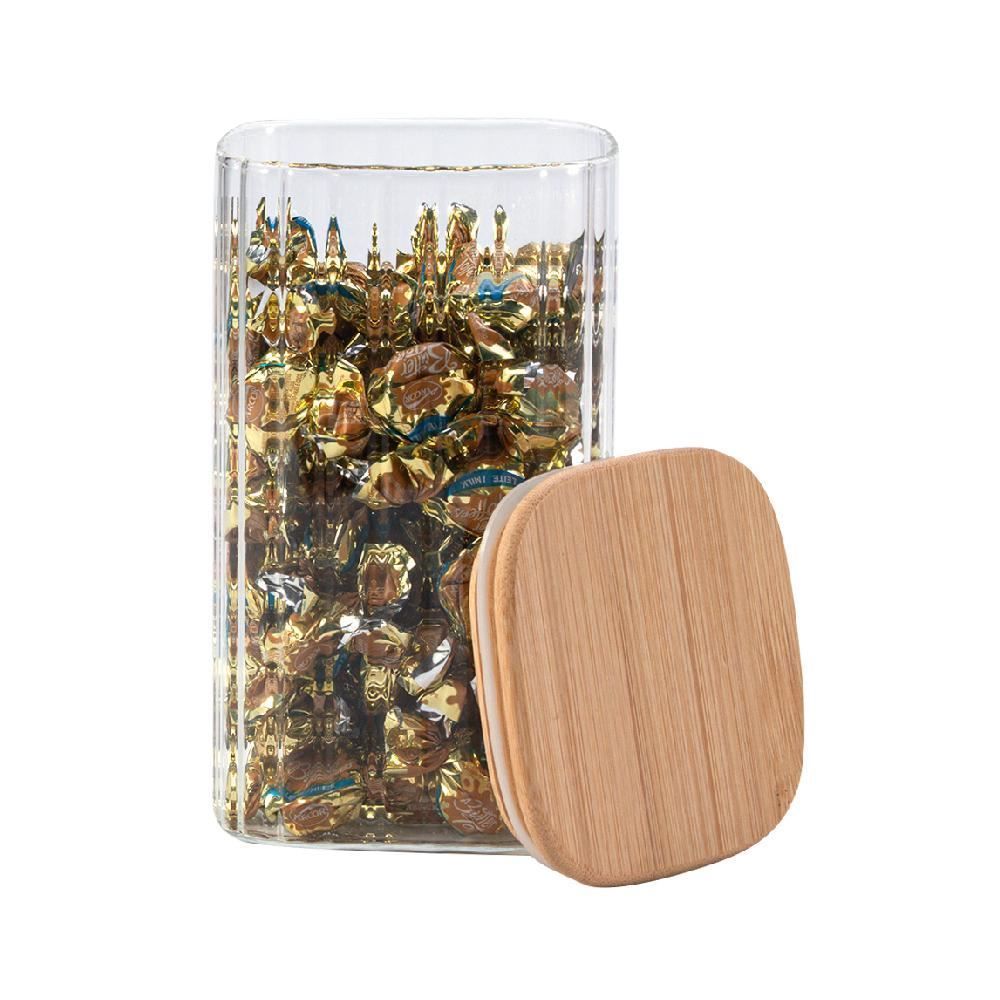 Pote Hermético Quadrado Com Tampa Havan Casa 1,3 Litros - Bambu