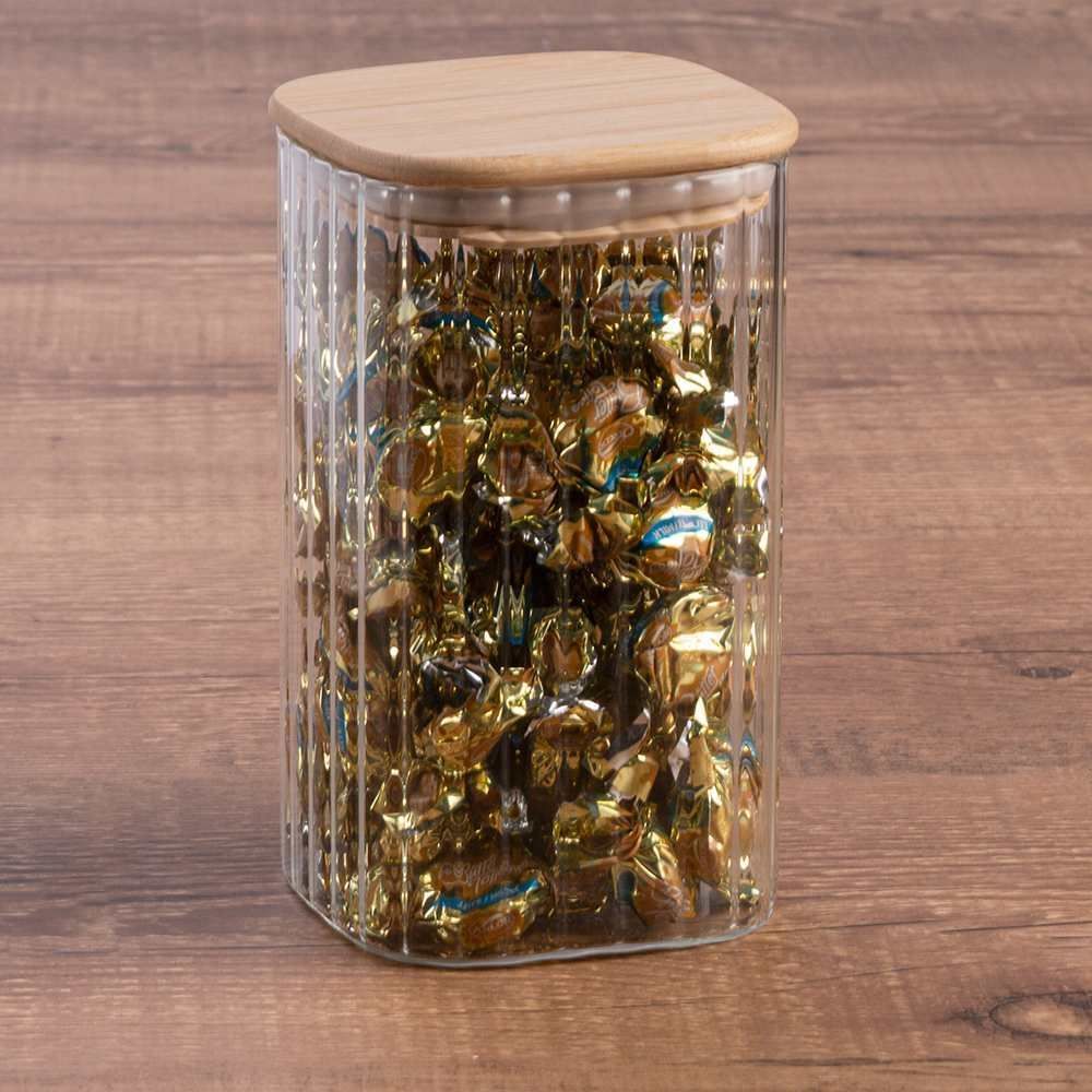 Pote Hermético Quadrado Com Tampa Havan Casa 1,3 Litros - Bambu