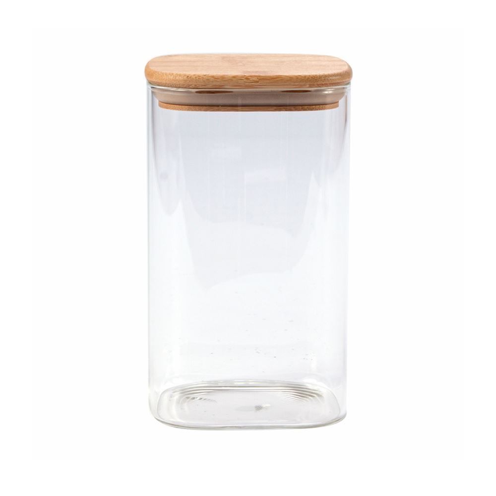 Pote Hermético Quadrado Com Tampa Havan Casa 1,35 Litros - Bambu
