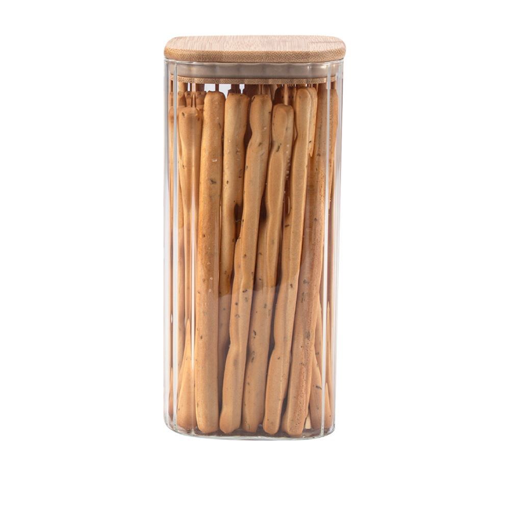 Pote Hermético Quadrado Com Tampa Havan Casa 1,6 Litros - Bambu