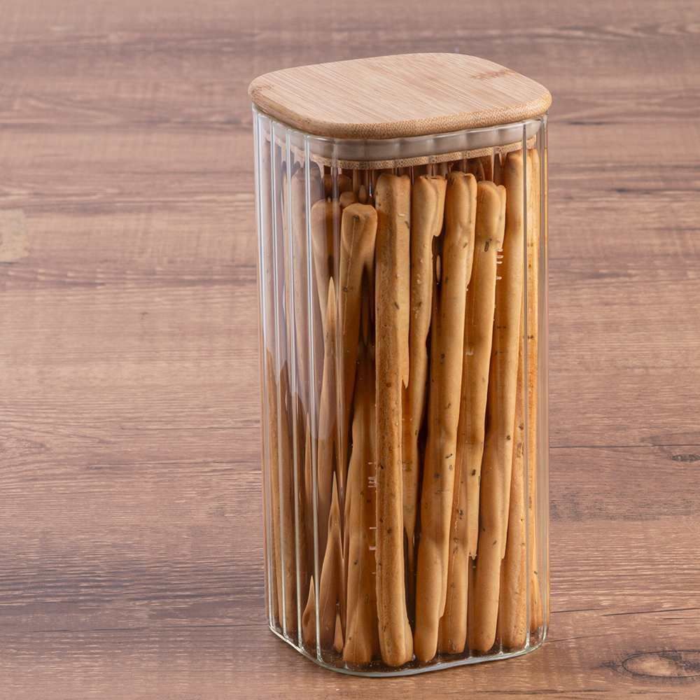 Pote Hermético Quadrado Com Tampa Havan Casa 1,6 Litros - Bambu