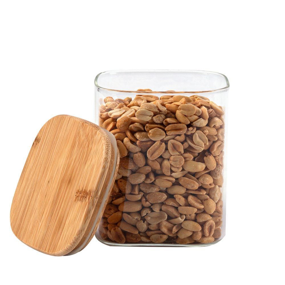 Pote Hermético Quadrado Com Tampa Havan Casa 960 Ml - Bambu