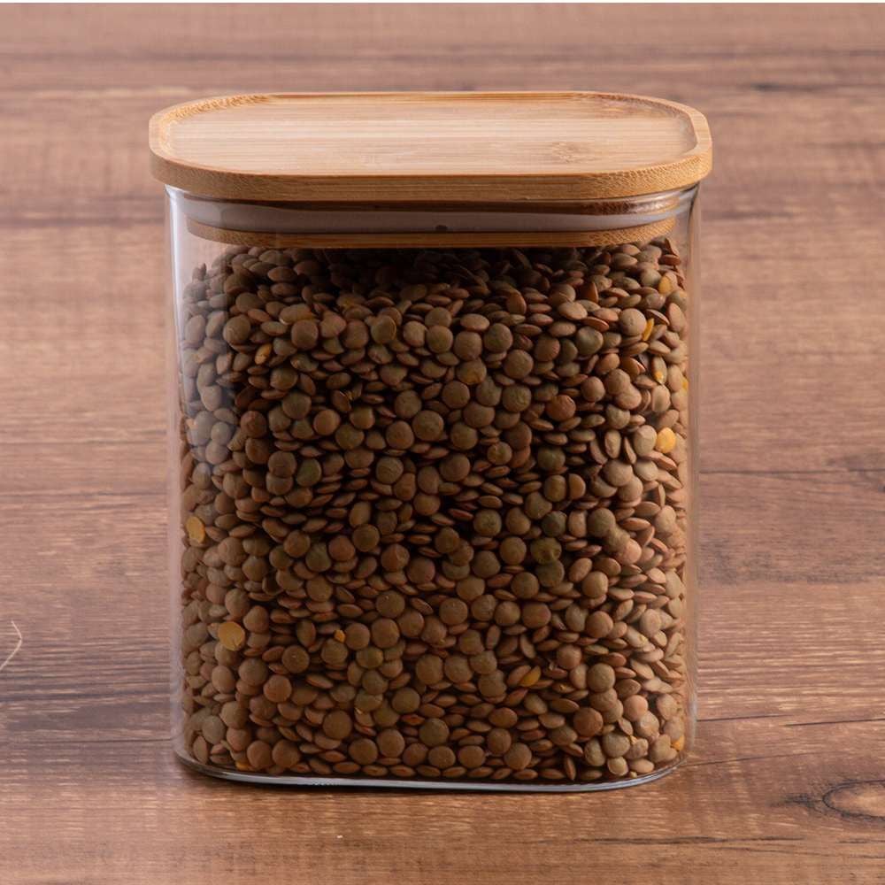 Pote Hermético Retangular Com Tampa Havan Casa 1,04 Litros - Bambu