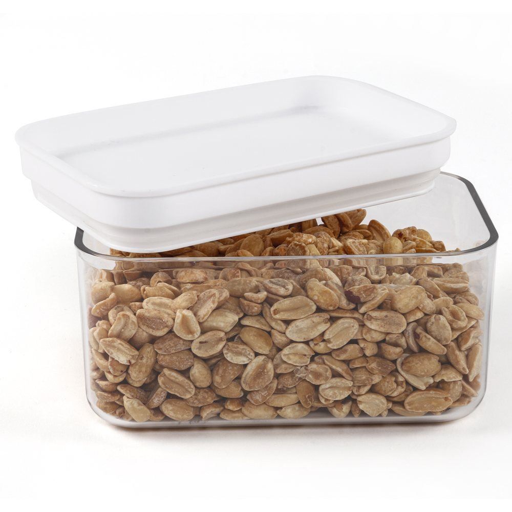 Pote Retangular Hermético Havan Casa 860Ml - Transparente e Branco