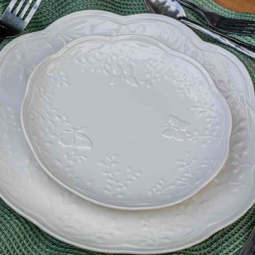 Prato De Sobremesa Lyor Butterfly 19Cm - Branco