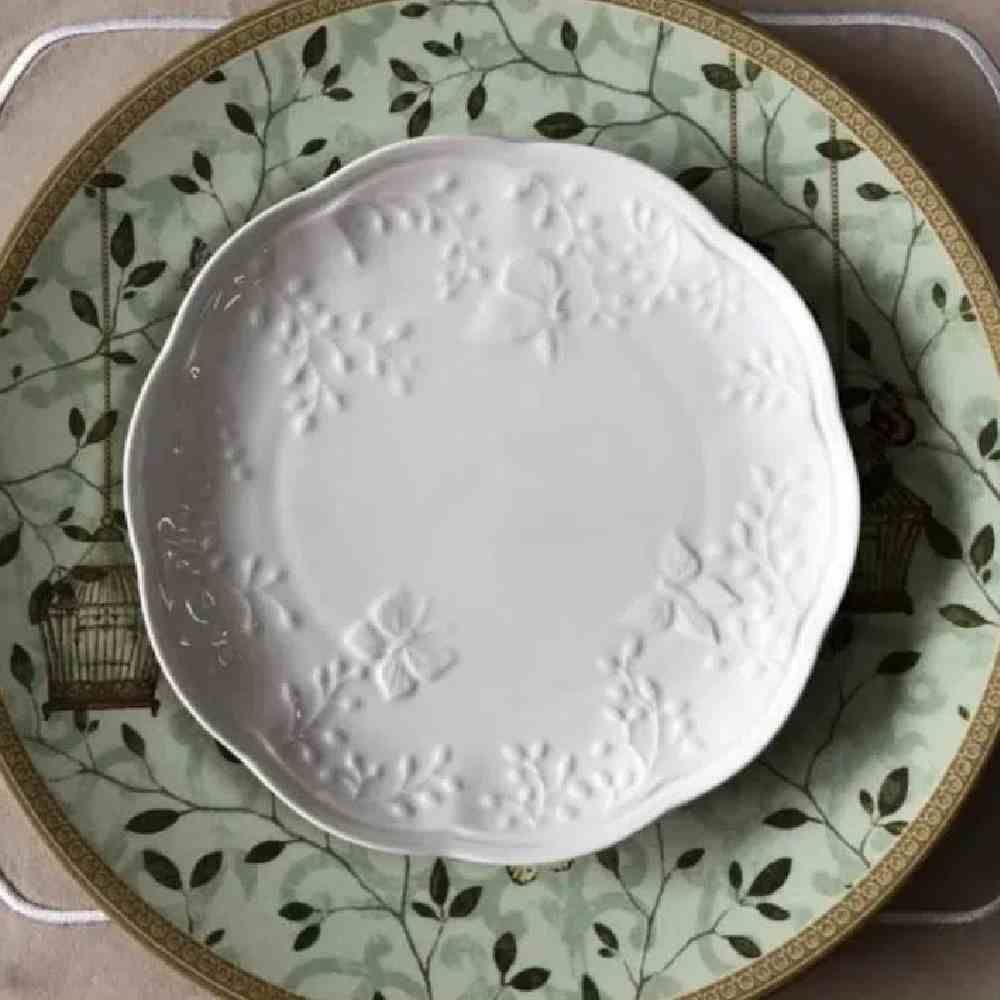 Prato De Sobremesa Lyor Butterfly 19Cm - Branco