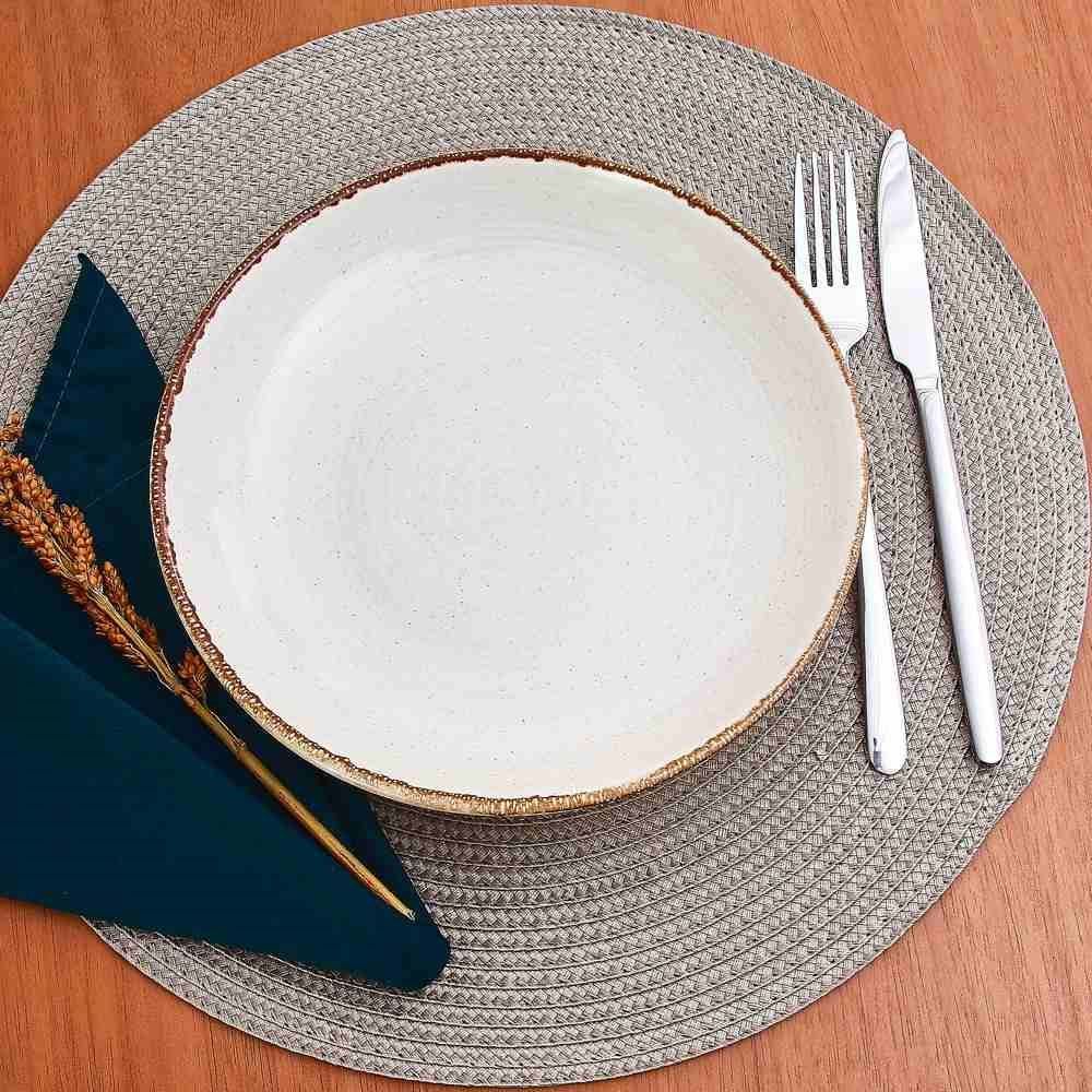 Prato Fundo Cerâmica Naturalle Havan Casa 21,5Cm - Bege Brilhoso