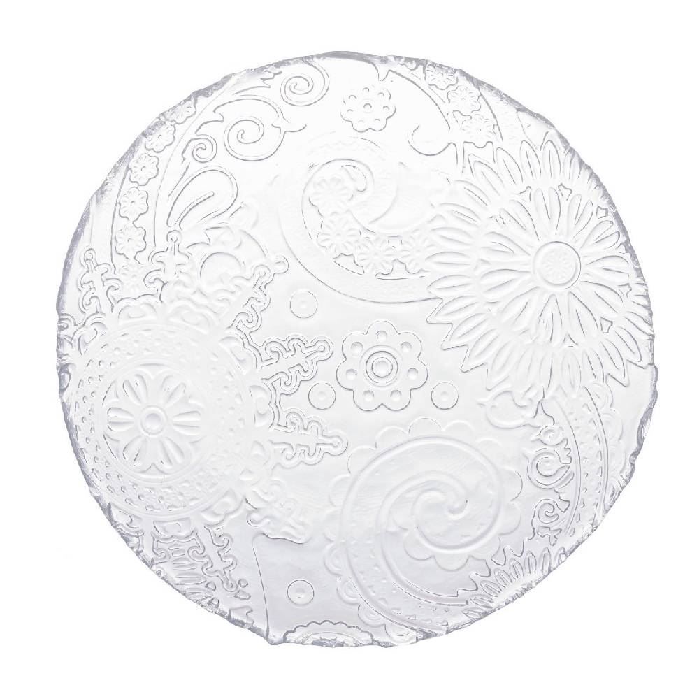 Prato Raso Em Vidro Lyor 28,5Cm - Paisley