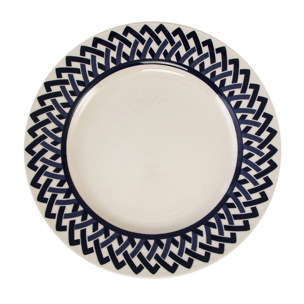 Prato Raso New Trama Blue Biona By Havan Casa 26Cm - Cerâmica