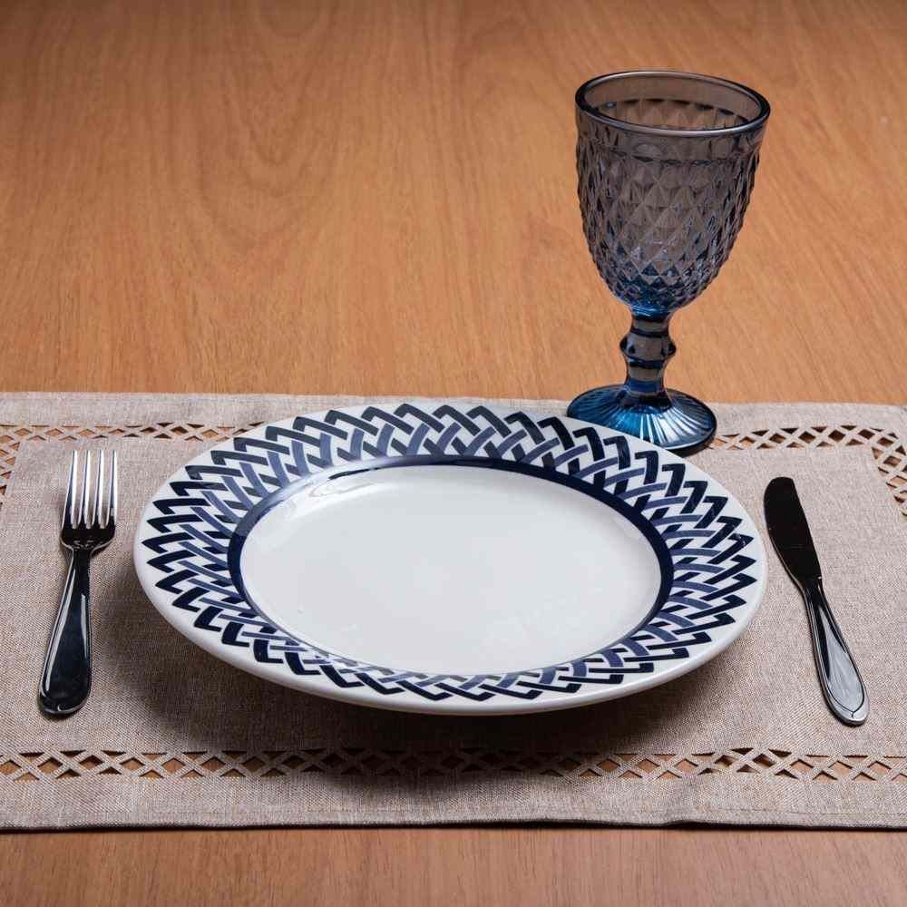 Prato Raso New Trama Blue Biona By Havan Casa 26Cm - Cerâmica