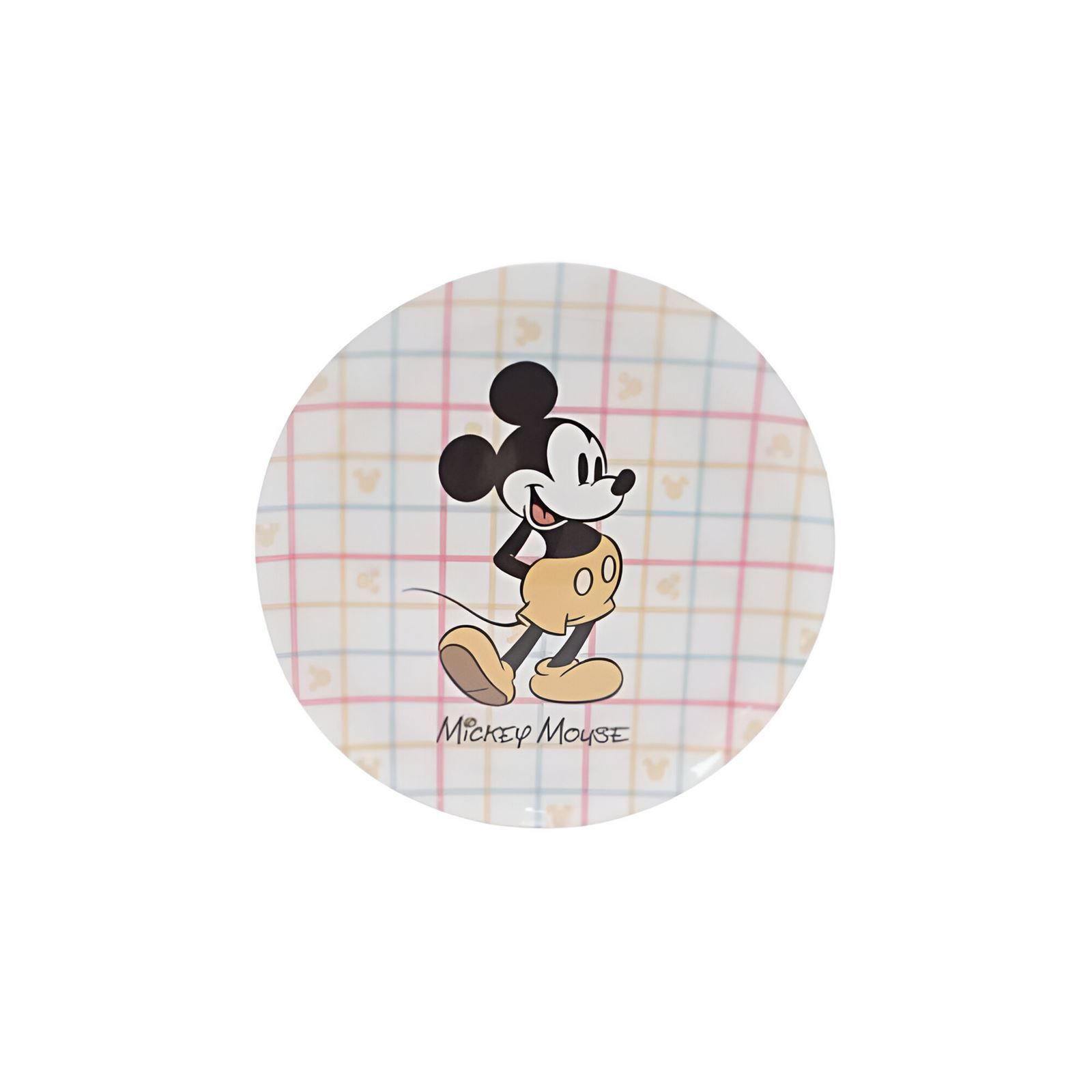 Prato Raso Melamina Disney 20,2Cm - Mickey Xadrez