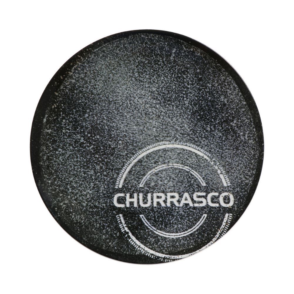 Prato Raso P/Churrasco 25 Cm Tramontina Porcelana - CHURRASCO CARBON