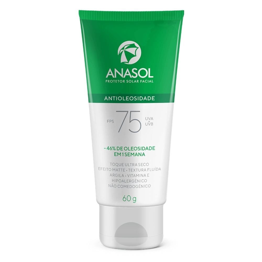 Protetor Solar Facial Fps 75 Antioleosidade Anasol - 60g
