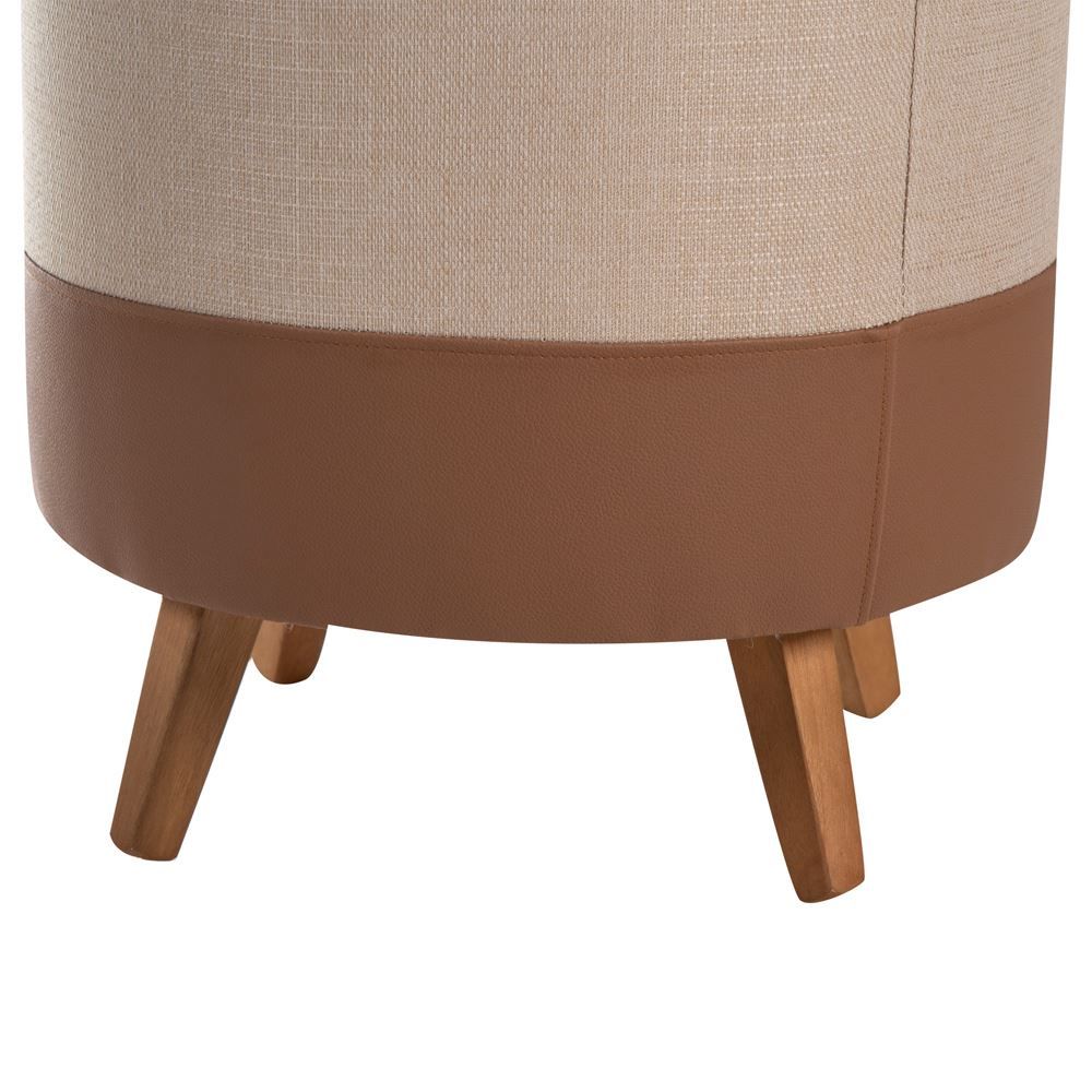 Puff Barcelona 40X40x47 Cm Havan Casa - Bege/Marrom