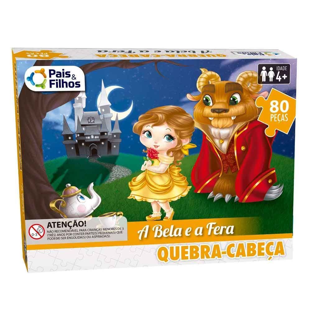 Quebra-Cabeça A Bela E A Fera Pais & Filhos 80 Peças Gala - 2854