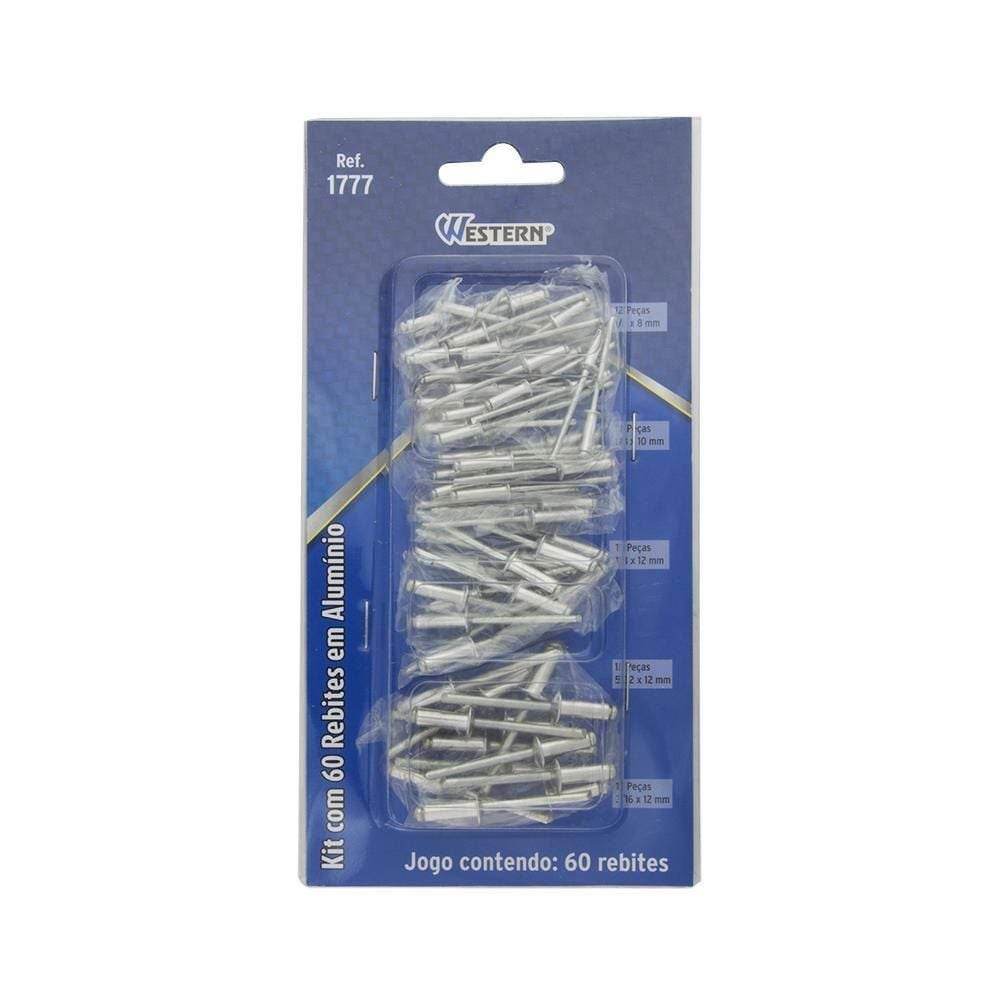 Rebites Alumínio 60 Peças Western - 1777