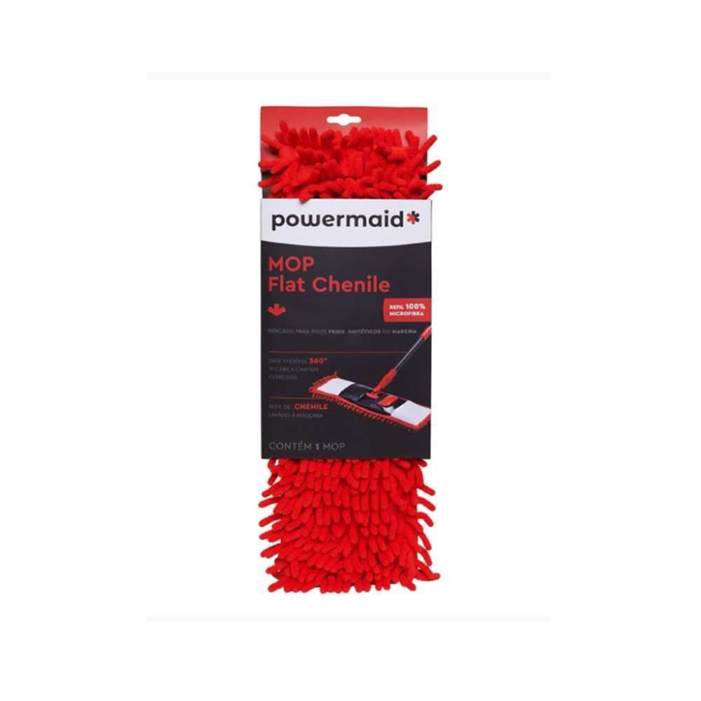 Refil Mop Flat Chenile Camesa - Vermelho