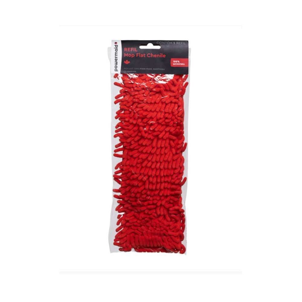 Refil Mop Flat Chenile Camesa - Vermelho