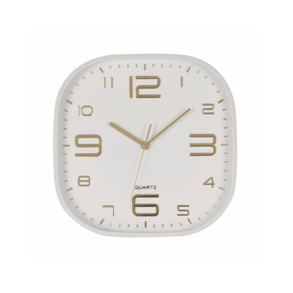 Relógio De Parede Com Fundo Branco Absoluto Havan Casa 30 Cm - Dourado