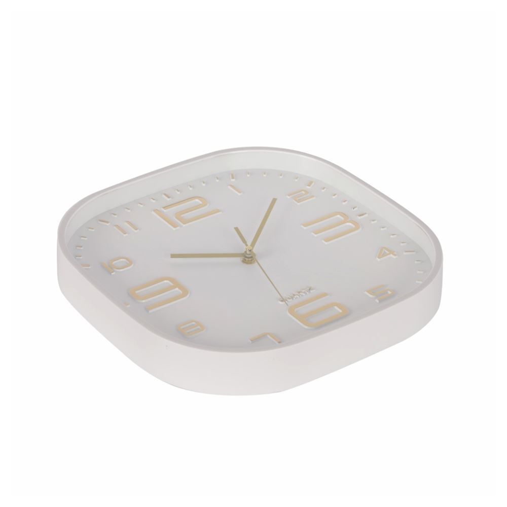 Relógio De Parede Com Fundo Branco Absoluto Havan Casa 30 Cm - Dourado