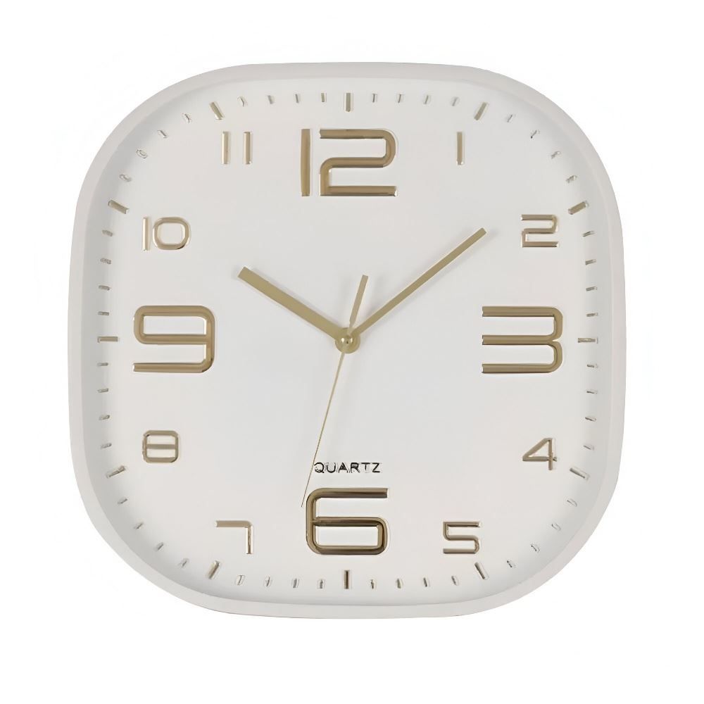 Relógio De Parede Fundo Branco Absoluto Havan Casa 30 Cm - Dourado