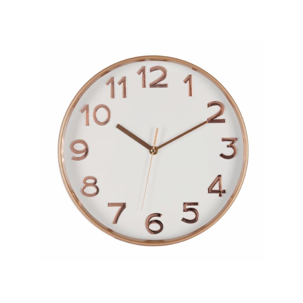 Relógio De Parede Com Fundo Branco Havan Casa 30 Cm - Rosé Gold