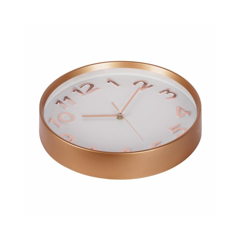 Relógio De Parede Com Fundo Branco Havan Casa 30 Cm - Rosé Gold