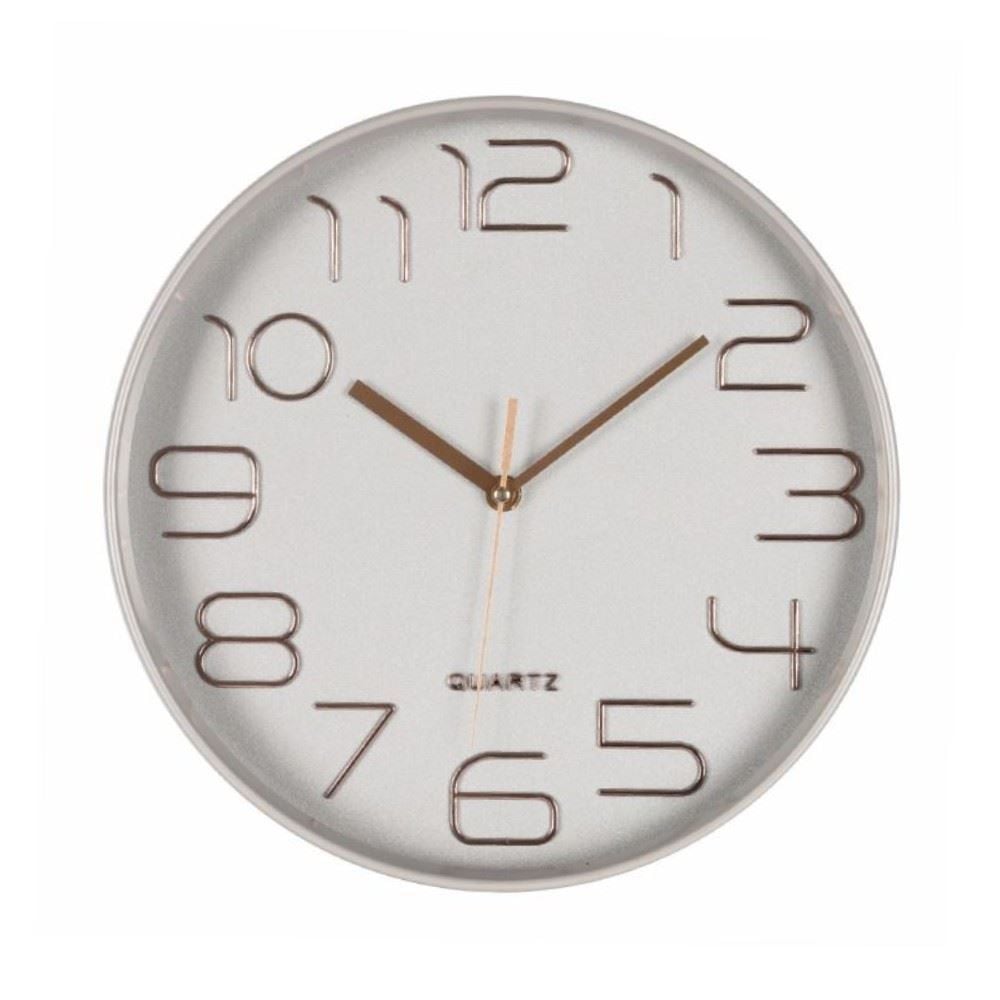 Relógio De Parede Com Fundo Prateado Havan Casa 30 Cm - Rosé Gold