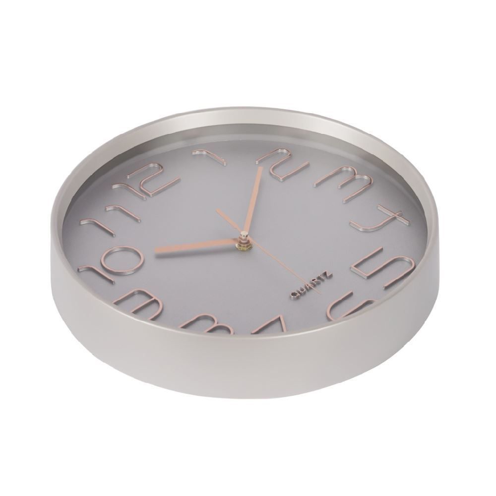 Relógio De Parede Com Fundo Prateado Havan Casa 30 Cm - Rosé Gold